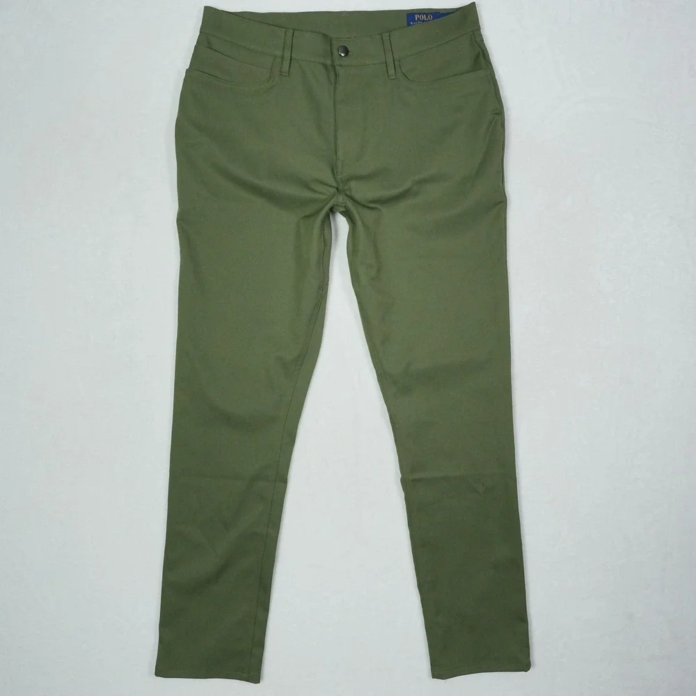 Polo Ralph Lauren Performance Mens 33x32 Olive Green 5-Pocket Slim Pants Stretch